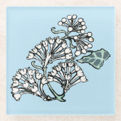 ウィリアム・モリス・ジャスミン離れとパターン ガラスコースター (正面)