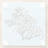 ウィリアム・モリス・ジャスミン離れとパターン ガラスコースター (裏面)