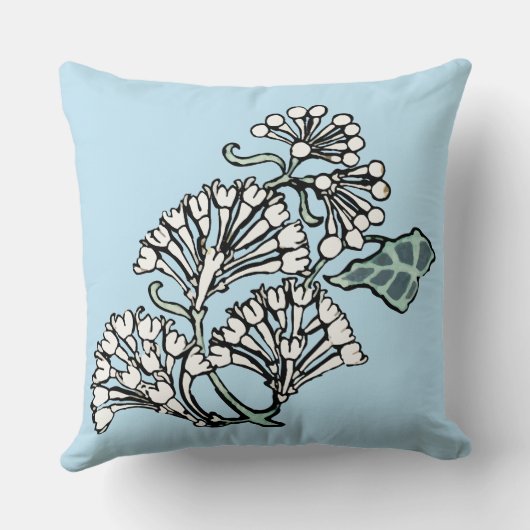 ウィリアム・モリス・ジャスミン離れとパターン クッション (裏面)