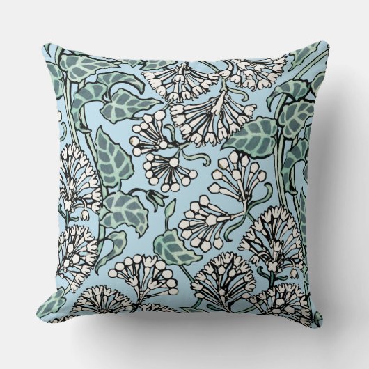 ウィリアム・モリス・ジャスミン離れとパターン クッション (正面)