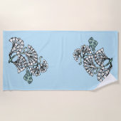 ウィリアム・モリス・ジャスミン離れとパターン ビーチタオル (正面)