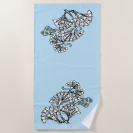 ウィリアム・モリス・ジャスミン離れとパターン ビーチタオル