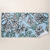 ウィリアム・モリス・ジャスミン離れとパターン ビーチタオル (正面)