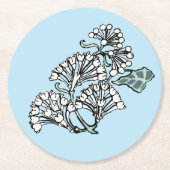 ウィリアム・モリス・ジャスミン離れとパターン ラウンドペーパーコースター (正面)