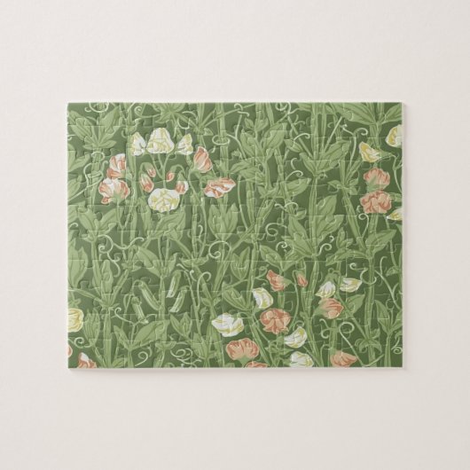 ウィリアム・モリス スイートピー柄 ビンテージ植物画 ジグソーパズル (横)