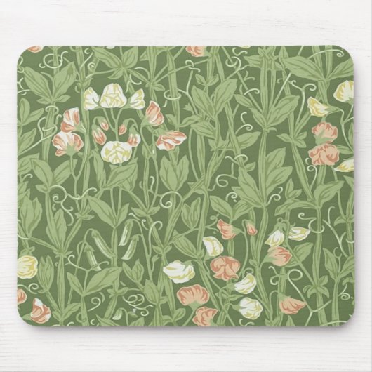 ウィリアム・モリス スイートピー柄 ビンテージ植物画 マウスパッド (正面)