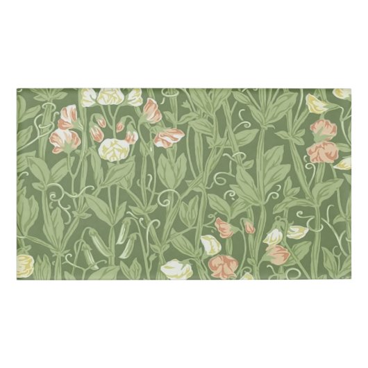 ウィリアム・モリス スイートピー柄 ビンテージ植物画 名札 (正面)