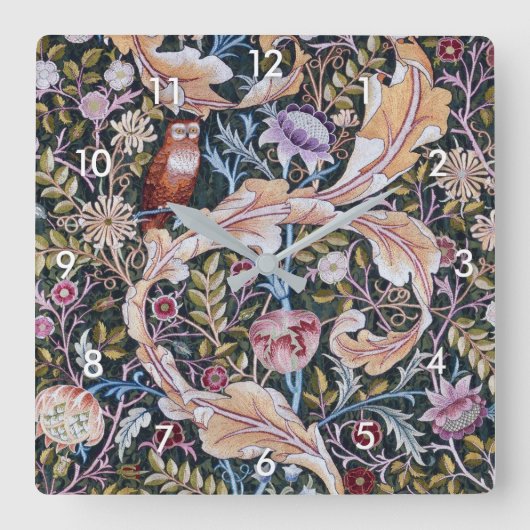 ウィリアム・モリス スクエア壁時計 (正面)