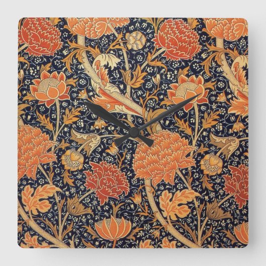 ウィリアム・モリス スクエア壁時計 (正面)