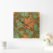 ウィリアム·モリス·ステ独身のム·パターンアールヌーボー スクエア壁時計 (ホーム)