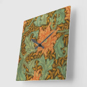 ウィリアム·モリス·ステ独身のム·パターンアールヌーボー スクエア壁時計 (傾斜)