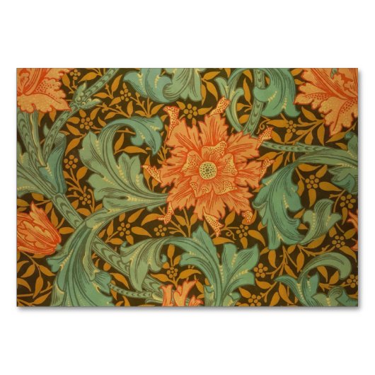 ウィリアム·モリス·ステ独身のム·パターンアールヌーボー テーブルナンバー (正面)