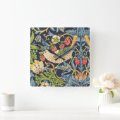 ウィリアム·モリス·ストロベリー泥棒の花柄 スクエア壁時計 (ホーム)