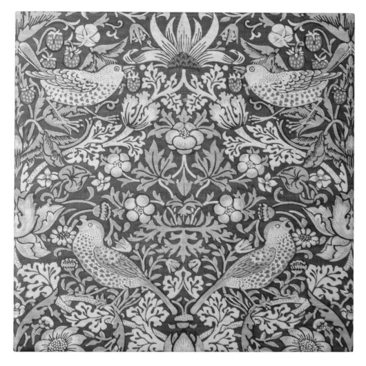 ウィリアム・モリス・ストロベリー・泥棒・グレー タイル (正面)