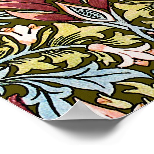 ウィリアム・モリス・スネークヘッド花柄 ポスター (角)