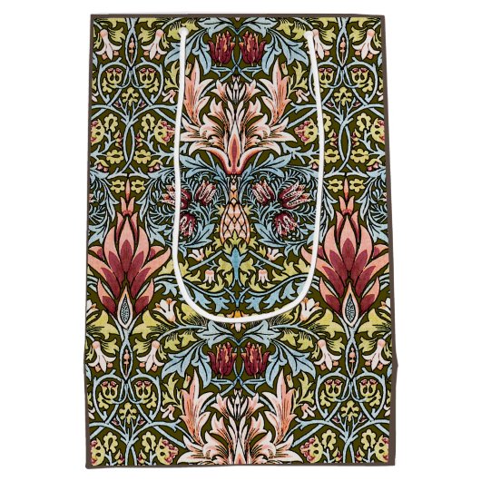 ウィリアム・モリス・スネークヘッド花柄 ミディアムペーパーバッグ (裏面)