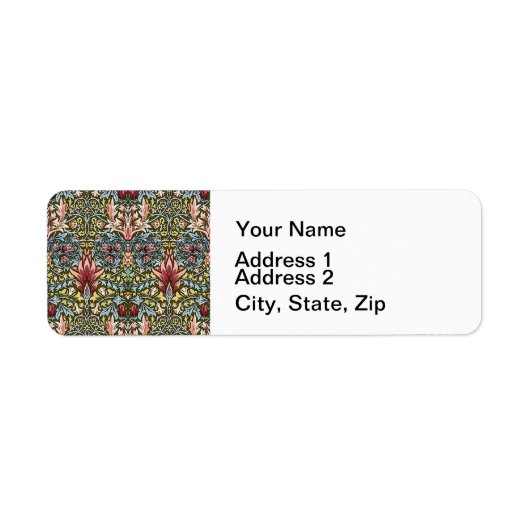 ウィリアム・モリス・スネークヘッド花柄 ラベル (正面)