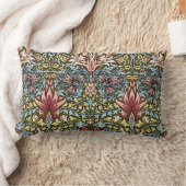 ウィリアム・モリス・スネークヘッド花柄 ランバークッション (ブランケット)