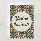 ウィリアム・モリス・スネークヘッド花柄 招待状 (正面/裏面)