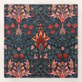 ウィリアム・モリス・スネークヘッド・ダーク・パターン ガラスコースター