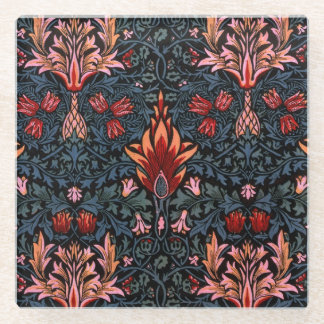 ウィリアム・モリス・スネークヘッド・ダーク・パターン ガラスコースター