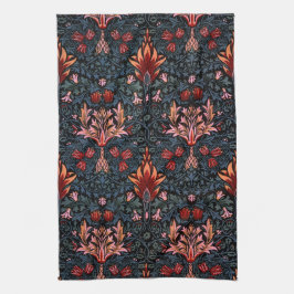 ウィリアム・モリス・スネークヘッド・ダーク・パターン キッチンタオル