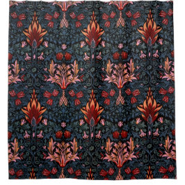 ウィリアム・モリス・スネークヘッド・ダーク・パターン シャワーカーテン