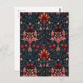 ウィリアム・モリス・スネークヘッド・ダーク・パターン ポストカード (正面/裏面)