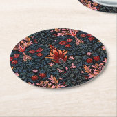 ウィリアム・モリス・スネークヘッド・ダーク・パターン ラウンドペーパーコースター (アングル)