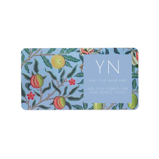 ウィリアム・モリス・チューリップ住所 シール (正面)