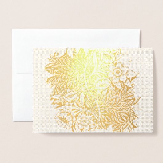 ウィリアム・モリス・チューリップ及びウィロー金箔カード 箔カード (封筒付き正面)