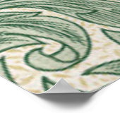 ウィリアム・モリス・チューリップ壁紙テキスタイル・グリーン ポスター (角)