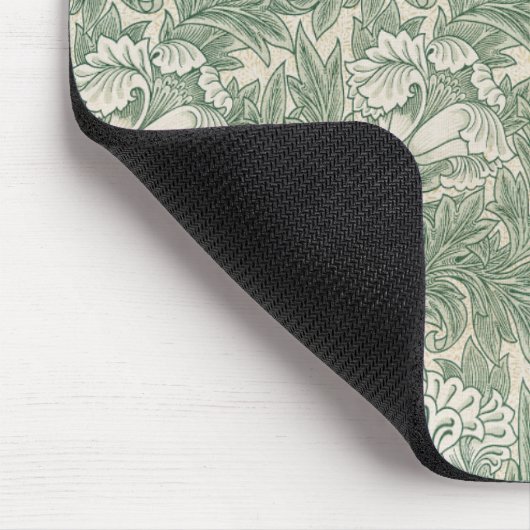 ウィリアム・モリス・チューリップ壁紙テキスタイル・グリーン マウスパッド (コーナー)