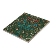 ウィリアム・モリス「チューリップ」デザイン付きセラミック瓦 タイル (側面)