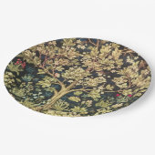 ウィリアム・モリス・ツリー・オブ・ライフ・フローラ・ヴィンテージ・アート ペーパープレート (アングル)