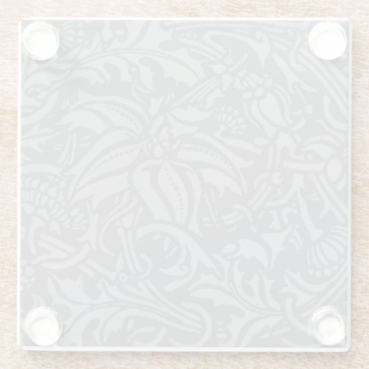 ウィリアム・モリス・ティスルフローラ壁紙フラワーアート ガラスコースター (裏面)