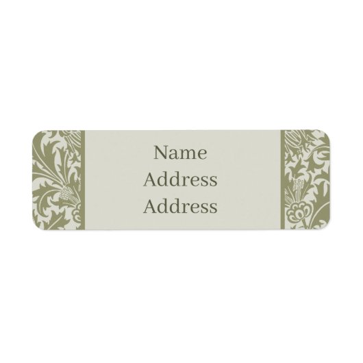 ウィリアム・モリス・ティスル・セージ・グリーン・パターン ラベル (正面)