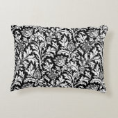ウィリアム・モリス・ティスル・ダマスク白黒 アクセントクッション (裏面)