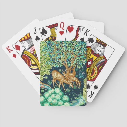 ウィリアム・モリス・ディアバイ・ブルック・タペストリー・インディゴ トランプ (裏面)