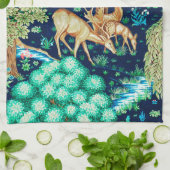 ウィリアム・モリス・ディアーbyブルック・タペストリー・インディゴ キッチンタオル (折り畳み)