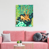 ウィリアム・モリス・ディアーbyブルック・タペストリー・インディゴ キャンバスプリント (インサイチュ (リビング))