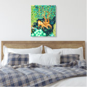 ウィリアム・モリス・ディアーbyブルック・タペストリー・インディゴ キャンバスプリント (インサイチュ (寝室))