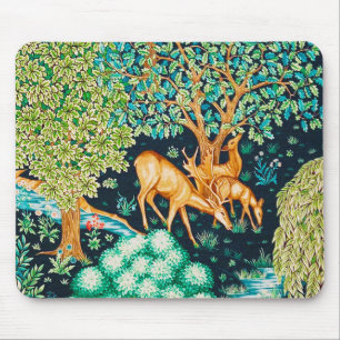 ウィリアム・モリス・ディアーbyブルック・タペストリー・インディゴ マウスパッド