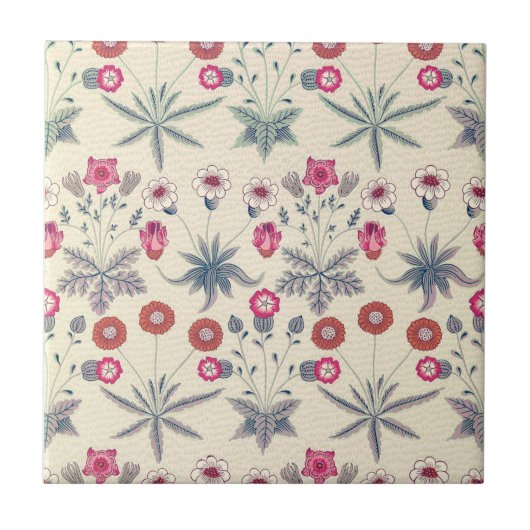 ウィリアム・モリス「デイジー」セラミックタイル タイル (正面)