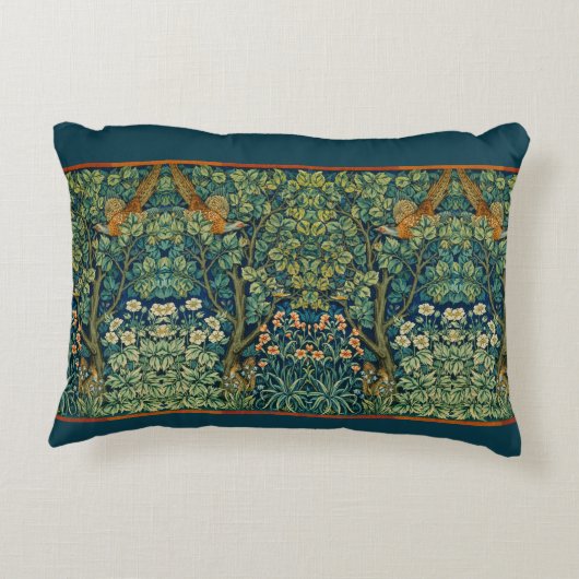 ウィリアム・モリス デザイン ヴィンテージ スタイル アクセントクッション (裏面)