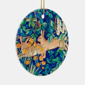 ウィリアム・モリス「トゥーハーレ」ワイルドウサギプリント セラミックオーナメント (右)