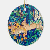 ウィリアム・モリス「トゥーハーレ」ワイルドウサギプリント セラミックオーナメント (左)