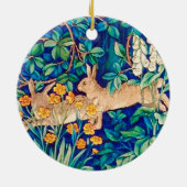 ウィリアム・モリス「トゥーハーレ」ワイルドウサギプリント セラミックオーナメント (裏面)