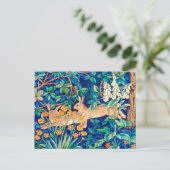 ウィリアム・モリス「トゥーハーレ」ワイルドウサギプリント ポストカード (スタンド正面)