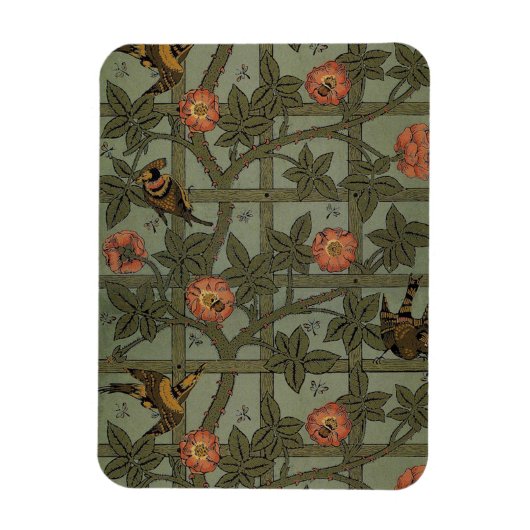 ウィリアム・モリス・トレリス壁紙アート マグネット (縦)